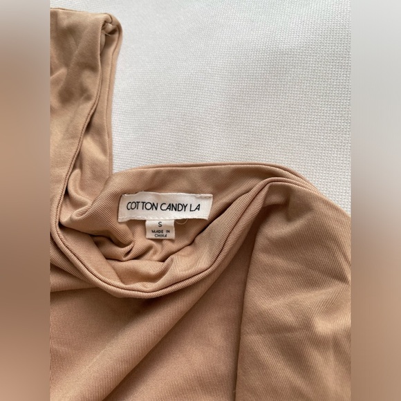 Beige One Shoulder Crop Top - size S - Picture 3 of 5